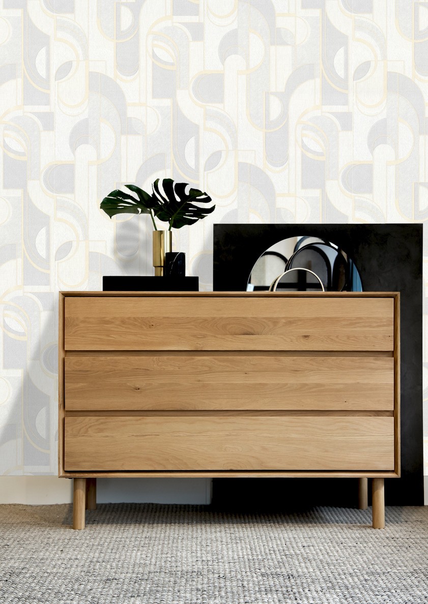 Hot Embossed wallpaper on Non-Woven Base Vinil Lion TFSH 1-1432 Light-Gray 10,05 x 1,06 m