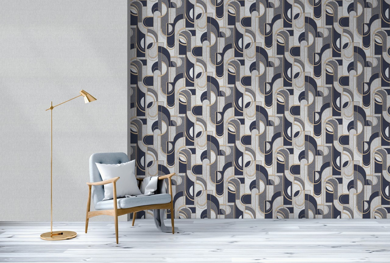 Hot Embossed wallpaper on Non-Woven Base Vinil Lion TFSH 4-1432 Gray 10,05 x 1,06 m