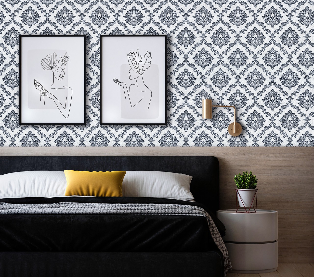 Vinyl Foam wallpaper on non-woven base Vinil Golden DHV-1490/1 White 10,05 x 1,06 m