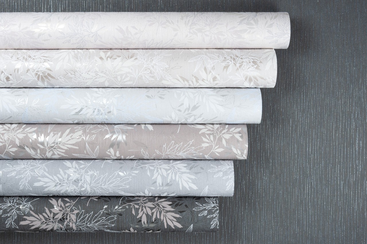 Vinyl Foam wallpaper on non-woven base Vinil Cashmere DHV-1594/6 Dark Gray 10,05 x 1,06 m