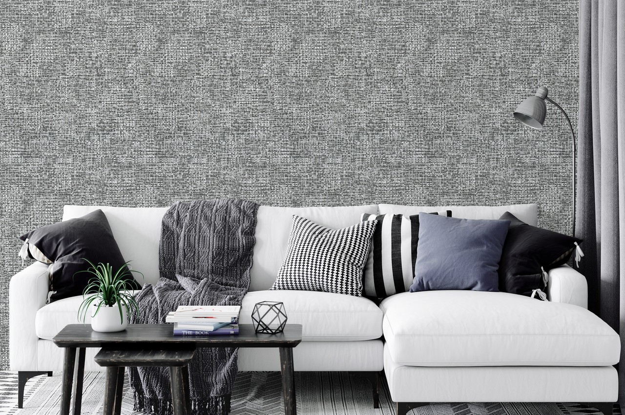 Hot Embossed wallpaper on Non-Woven Base Vinil Ostin TFSH 1-1437 Gray-White 10,05 x 1,06 m