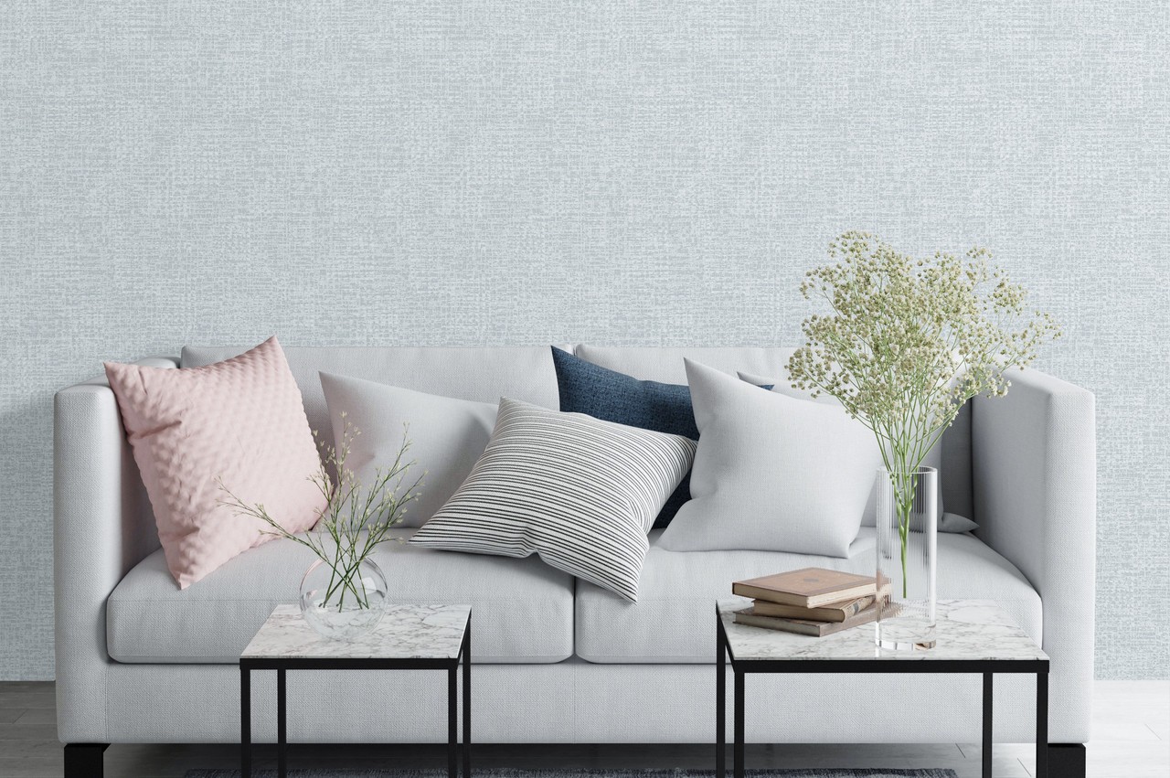 Hot Embossed wallpaper on Non-Woven Base Vinil Ostin TFSH 3-1437 Gray Blue 10,05 x 1,06 m
