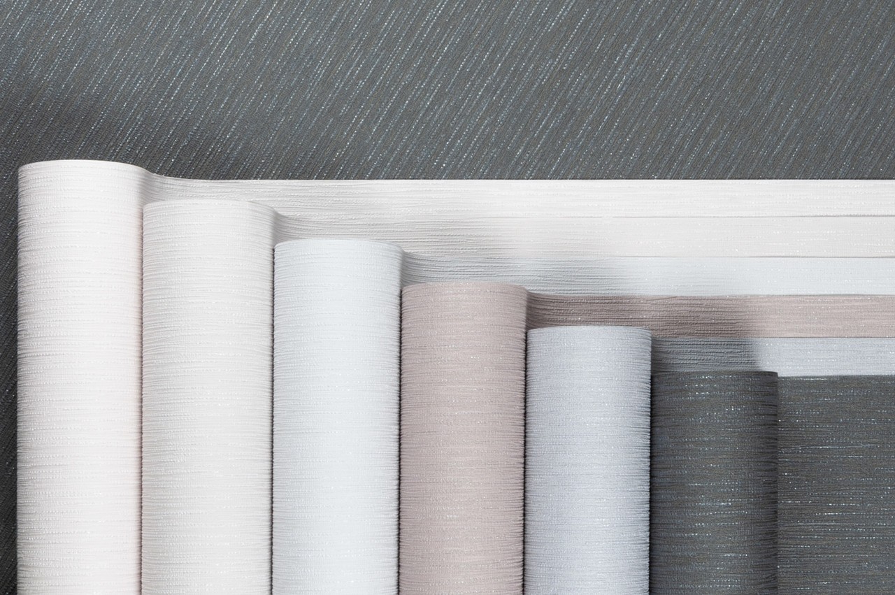 Vinyl Foam wallpaper on non-woven base Vinil Cashmere  DHS-1581/5 Gray 10,05 x 1,06 m
